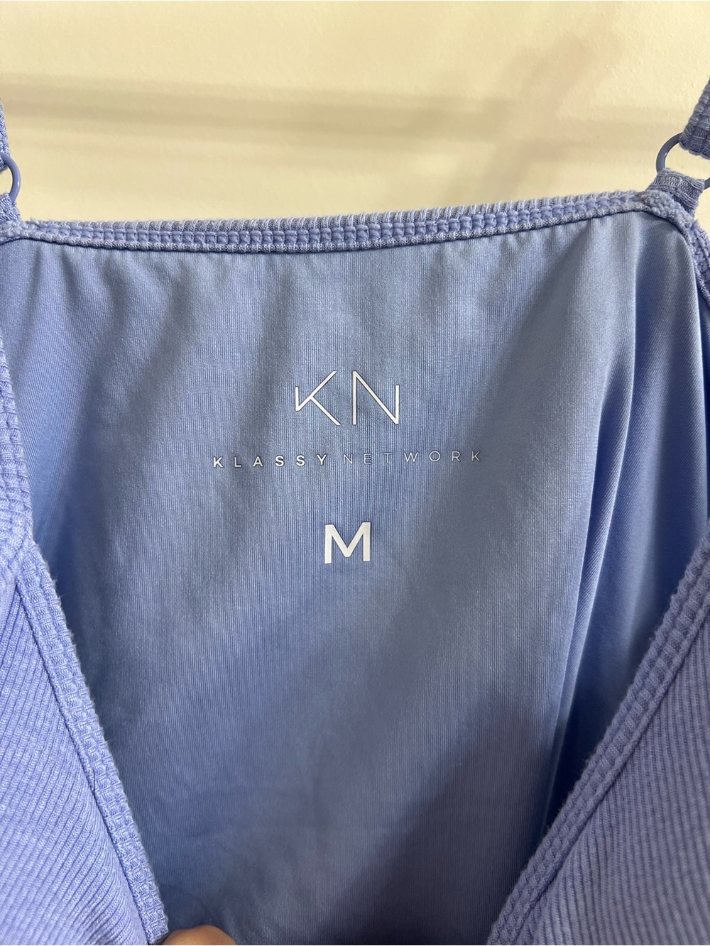 Klassy Network Periwinkle Ribbed Spaghetti Strap Tank - Picture 3 of 3